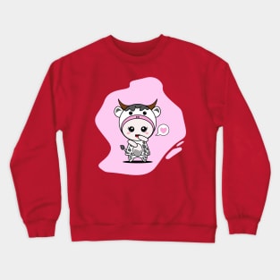 Cute Cow Character Crewneck Sweatshirt